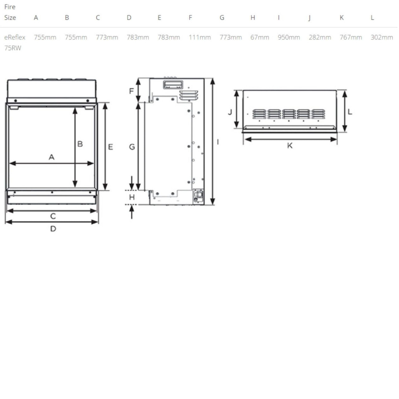 Gazco eReflex 75RW Electric Fire