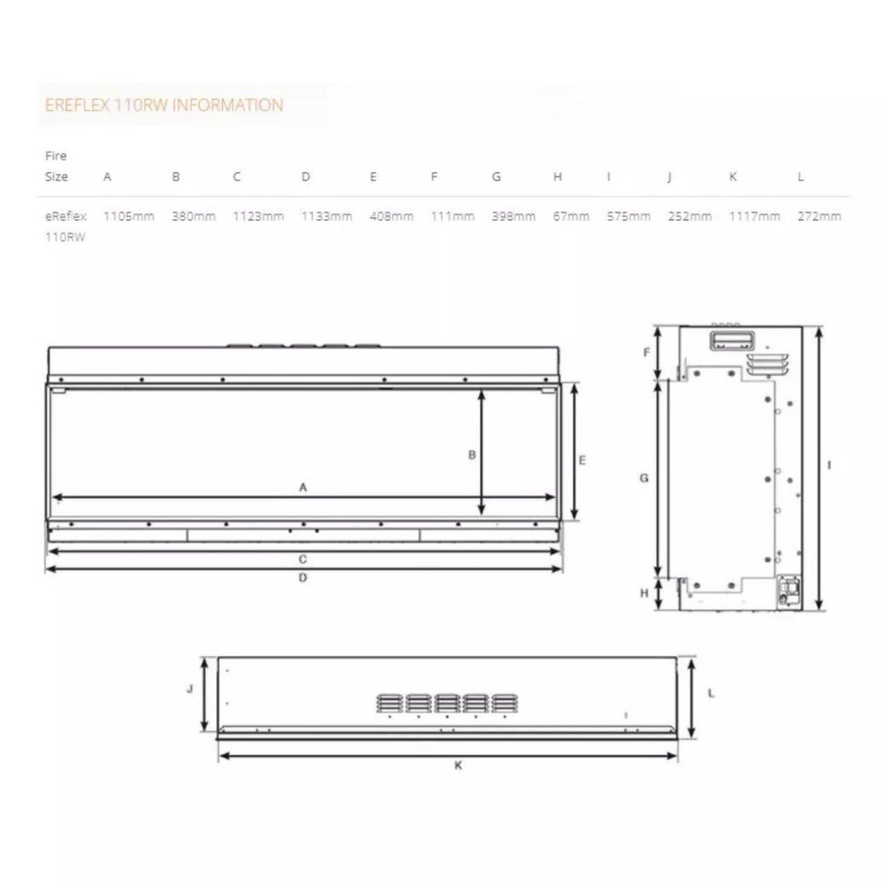 Gazco eReflex 110RW Electric Fire